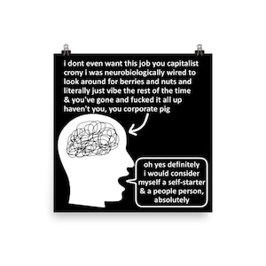 Self Starter People Person - Anti Kapitalisten Meme, Anti Wage Labor Poster
