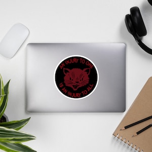 An Injury To One Is An Injury To All - Solidarity, Labor Union, Cat, Leftist, Socialist Sticker