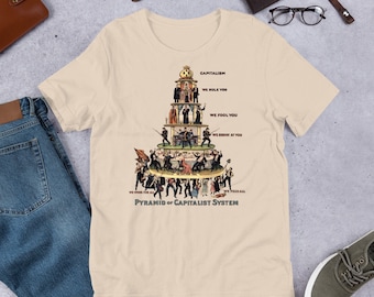 Pirámide del sistema capitalista - Camiseta socialista, anticapitalista, izquierdista, propaganda comunista