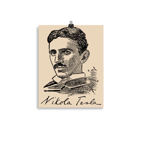 ニコラ・テスラのスケッチ - 科学者、発明家、エンジニアのポスター