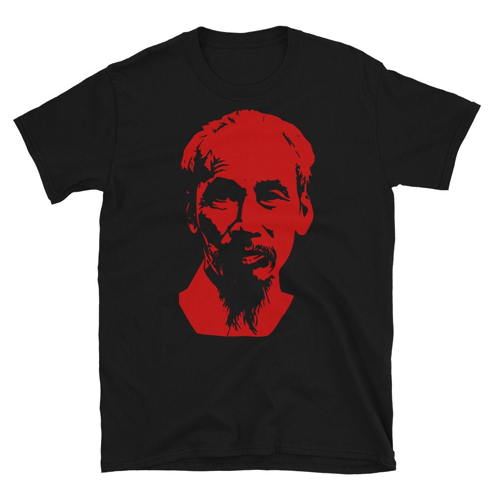 Ho Chi Minh Silueta Roja - Histórica, Vietnamita, Revolucionaria, Comunista, Antiimperialista, Camiseta de Guerra de Vietnam