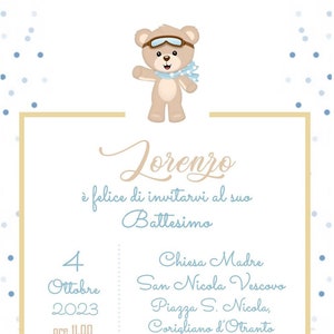Invito digitale personalizzabile per Battesimo
