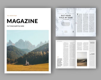 Magazine Layout Template | Digital Magazine | InDesign | Print | Lifestyle, Fashion, Travel, Design, Food, News | 32 pages | A4+US