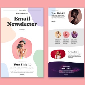 Colorful Email Newsletter Layout Template | Email Marketing | Digital Email Newsletter Layout | Email Design Layout | InDesign