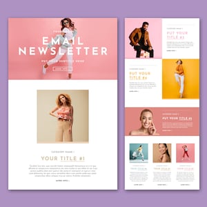 Colorful Email Newsletter Layout Template | Email Marketing | Digital ...