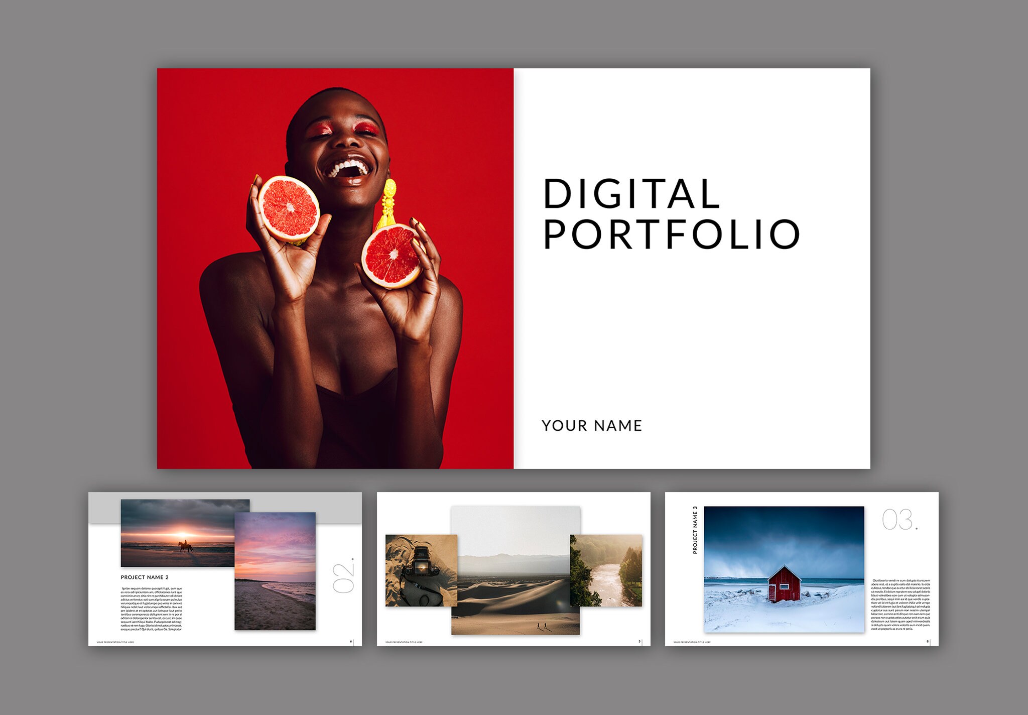 Mise en page du portefeuille numérique Présentation numérique Modèle de