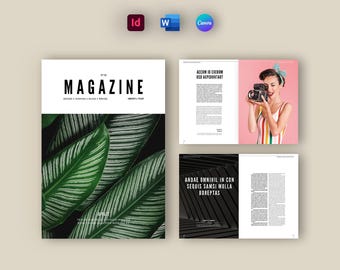 Magazine Layout Template | Digital Magazine | InDesign | Print | Lifestyle, Fashion, Travel, Design, Food, News | Brochure Template