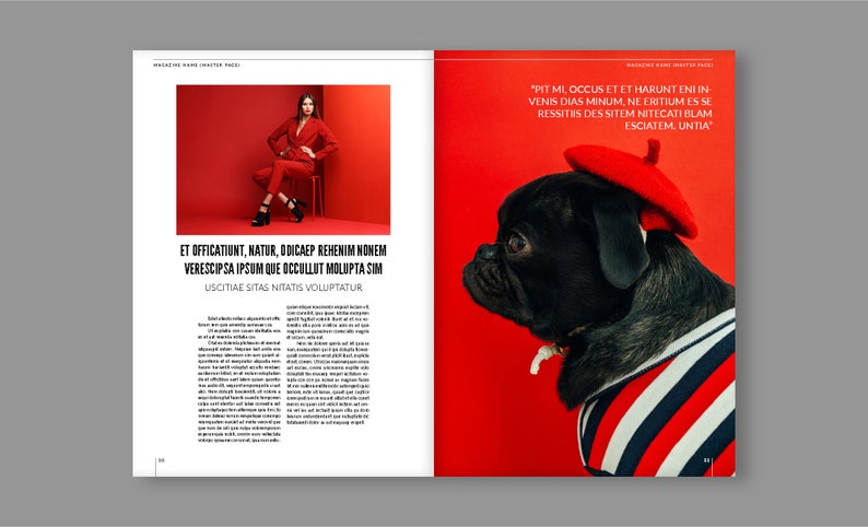 Plantilla de diseño de revista / Revista digital / InDesign / Impresión / Estilo de vida, Moda, Viajes, Diseño, Comida, Noticias / Plantilla de folleto imagen 7