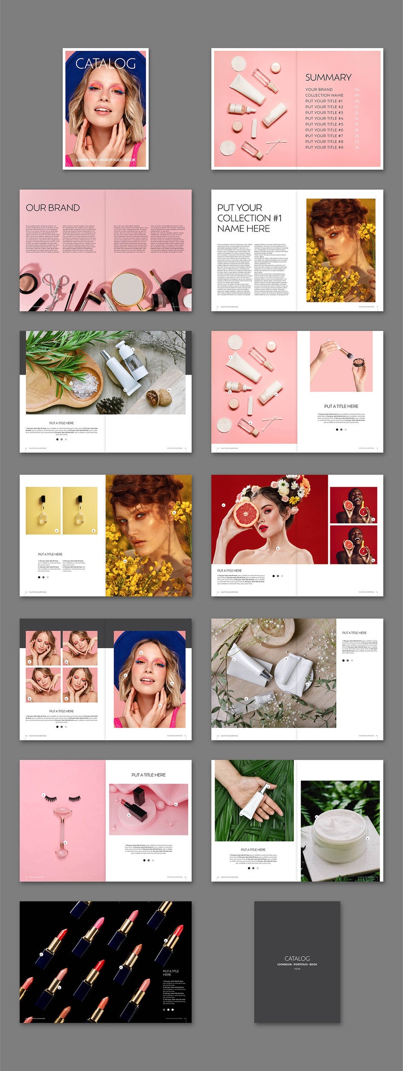 Beauty Catalog Layout Template Lookbook Layout Template Catalog