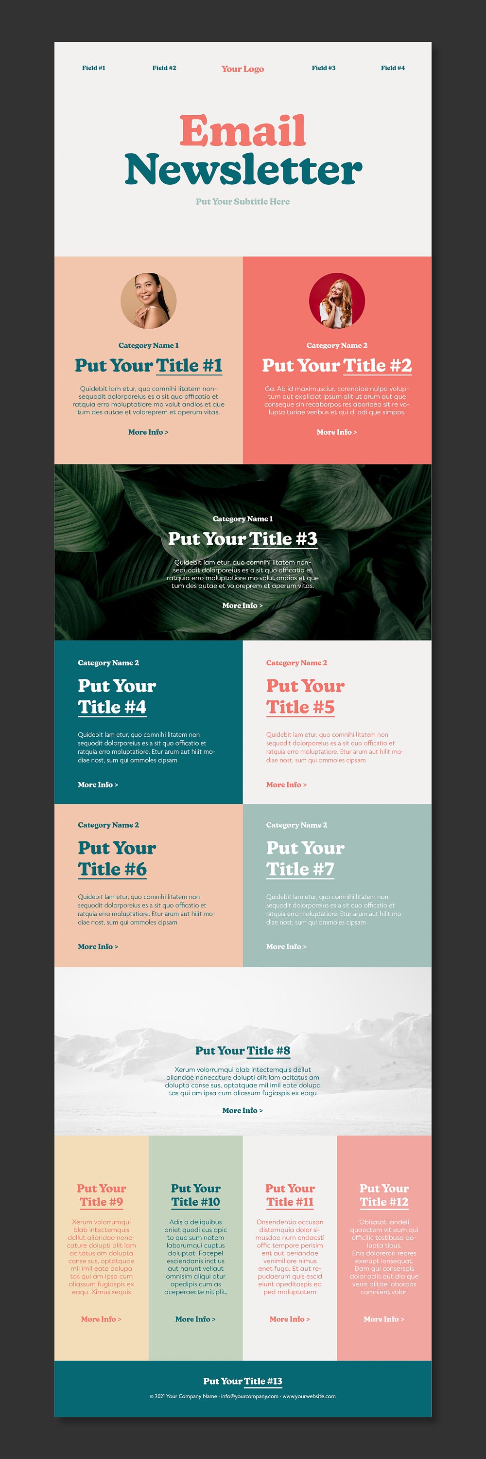 Colorful Email Newsletter Layout Template | Email Marketing | Digital ...