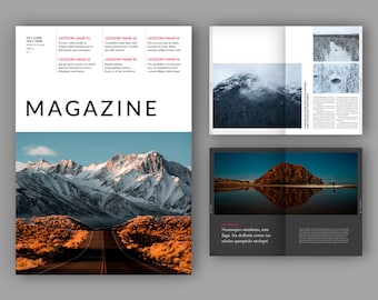 Classic Magazine Layout Template | Digital Magazine | InDesign | Print | Lifestyle, Fashion, Travel, Design, Food, News | A4+US
