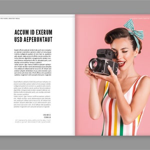 Plantilla de diseño de revista / Revista digital / InDesign / Impresión / Estilo de vida, Moda, Viajes, Diseño, Comida, Noticias / Plantilla de folleto imagen 4