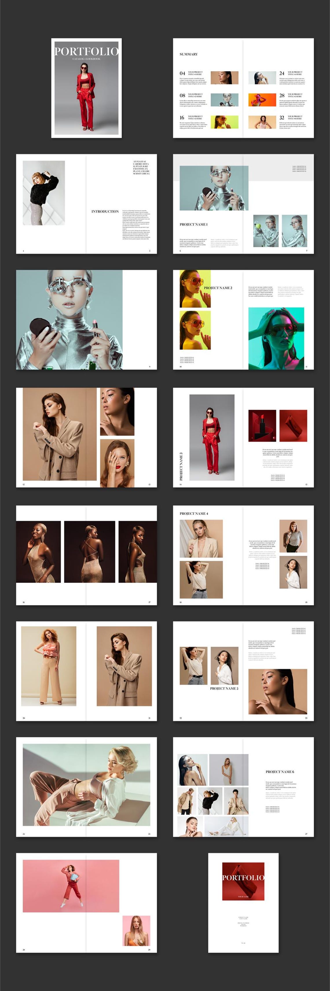 Minimalist Portfolio Layout | Photo Album Book Template | Brochure ...