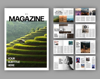 Minimalist Print Magazine Layout Template | Magazine Brochure Layout | Print Magazine Layout | Modern Magazine Layout | InDesign