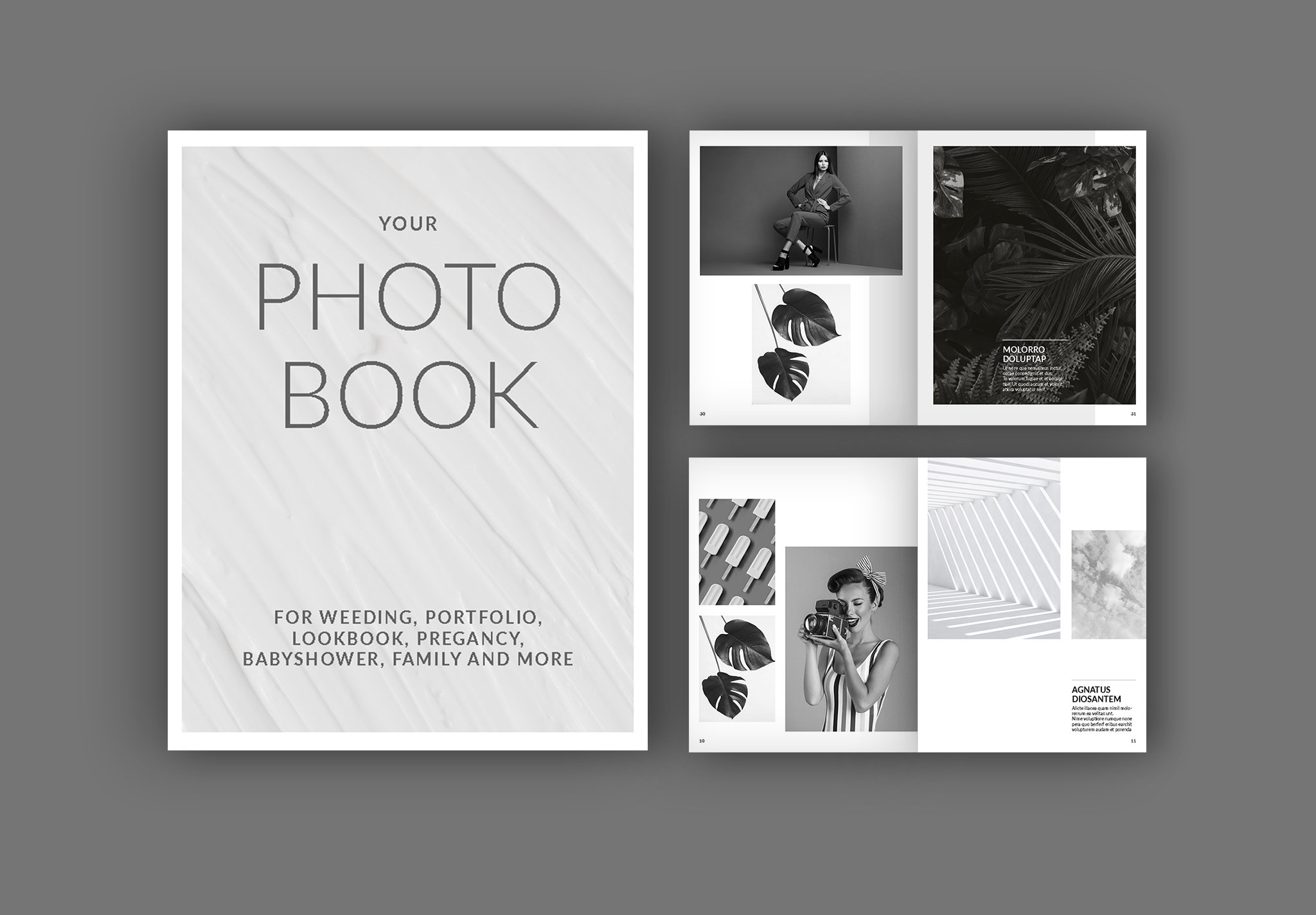 Fotoalbum Buch Layout Vorlage Fotografie Portfolio Etsy