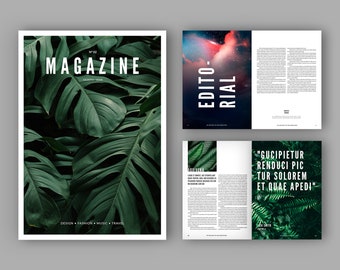 Magazine Layout Template | Digital Magazine | Brochure | Print | Lifestyle, Fashion, Travel, Design, Food, News | A4+US | 34 pages