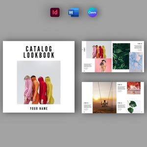 Modello di catalogo prodotti quadrato / Layout catalogo prodotti al dettaglio / Lookbook / Brochure / Scheda linea all'ingrosso / InDesign / Canva / Word