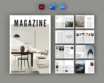 Minimalist Magazine Layout Template | Magazine Brochure Layout | Print Magazine Layout | Modern Magazine Layout | InDesign | Canva | Word