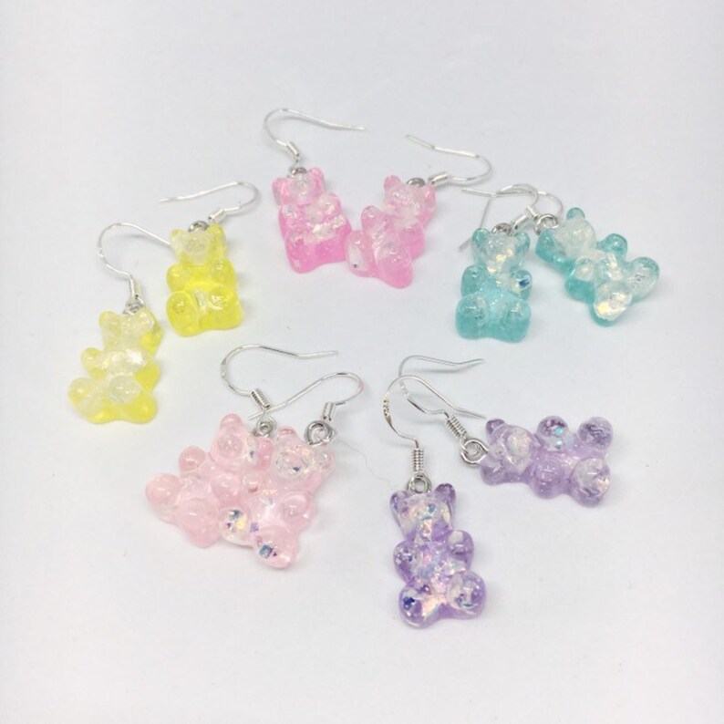Pastel gummy bear earrings Etsy