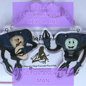 Yes Man and Victor Fallout New Vegas || 2.5" Inches Double Sided Charm Acrylic Keychains