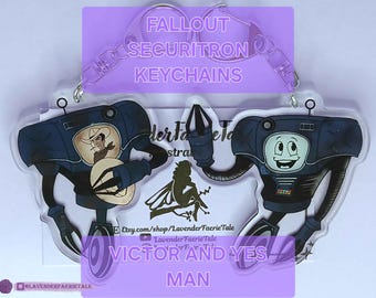 Yes Man and Victor Fallout New Vegas || 2.5" Inches Double Sided Charm Acrylic Keychains
