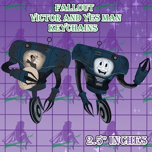 Yes Man and Victor Fallout New Vegas || 2.5&quot; Inches Double Sided Charm Acrylic Keychains