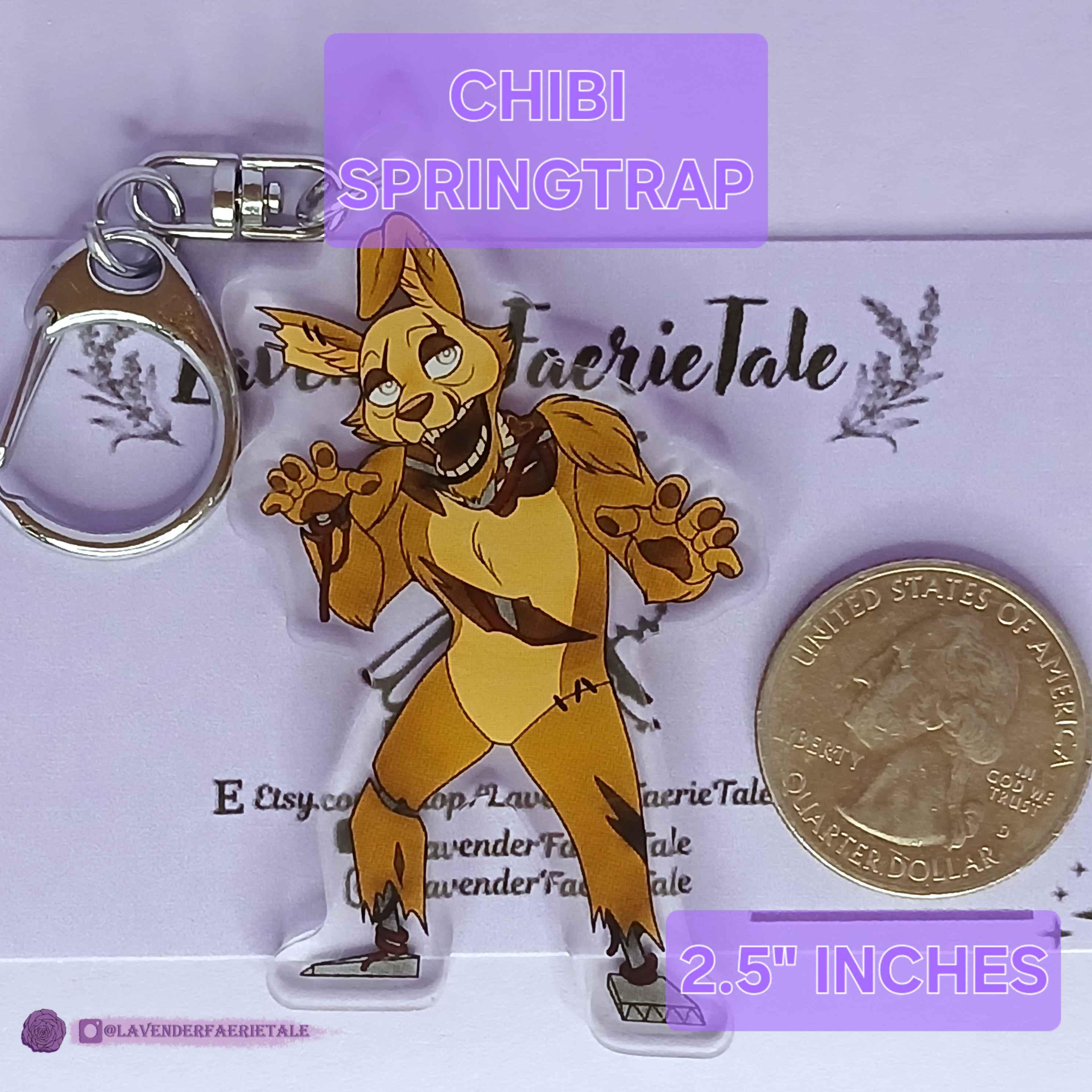 Springtrap Keychain FNAF Five Nights at Freddy's Springtrap|| 2.5