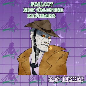 Nick Valentine Fallout 4 Acrylic 2.5 Inches Double Sided Charm Keychains