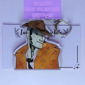 Nick Valentine Fallout 4 Acrylic 2.5 Inches Double Sided Charm Keychains