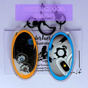 SHAKER CHARMS Wheatley In Space Portal 2 Inspired Acrylic Double-Sided Keychain|| Updated Design!