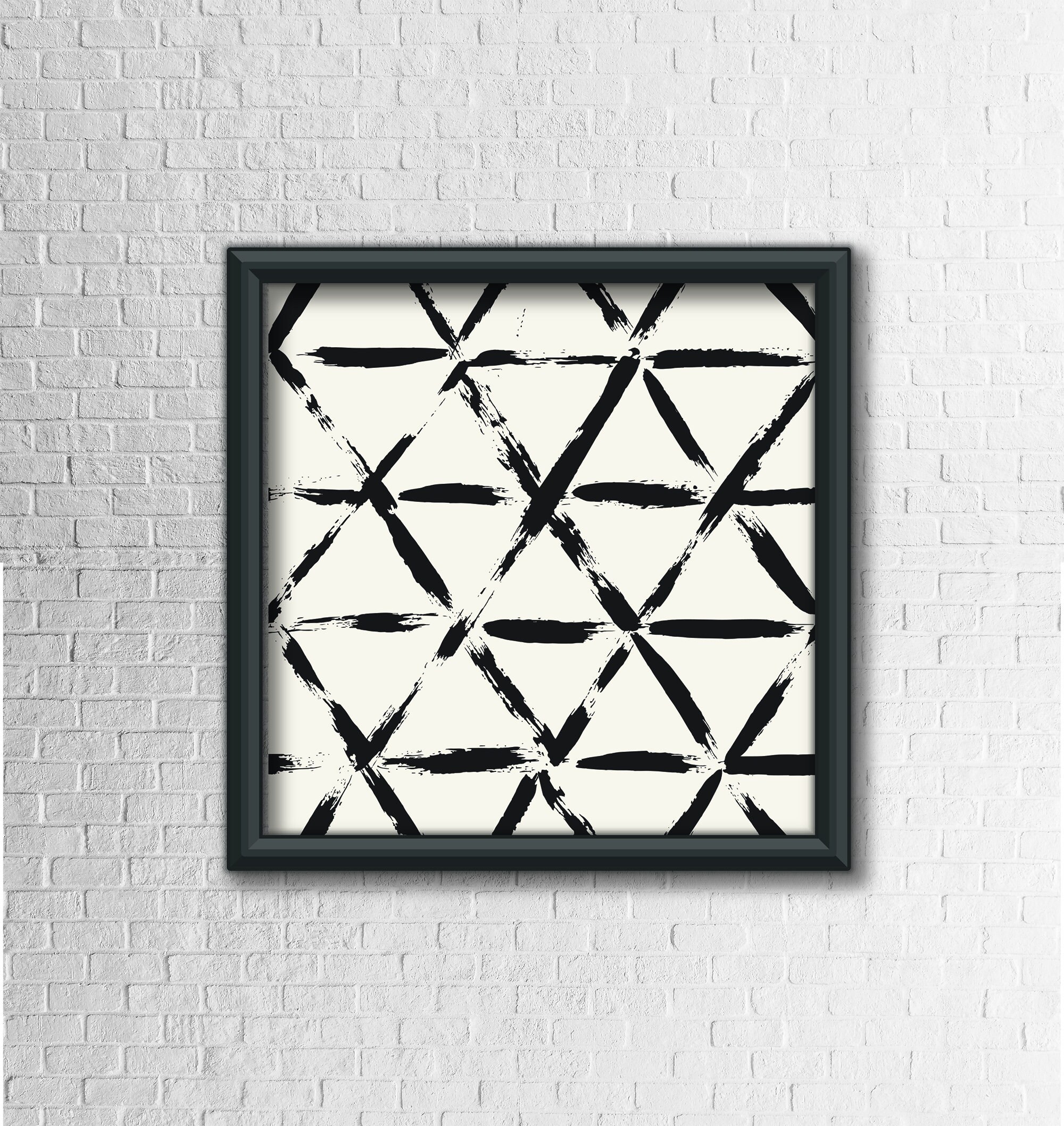 Geometric BLACK TAUPE P0228 Modern Wall Art Prints Living Etsy
