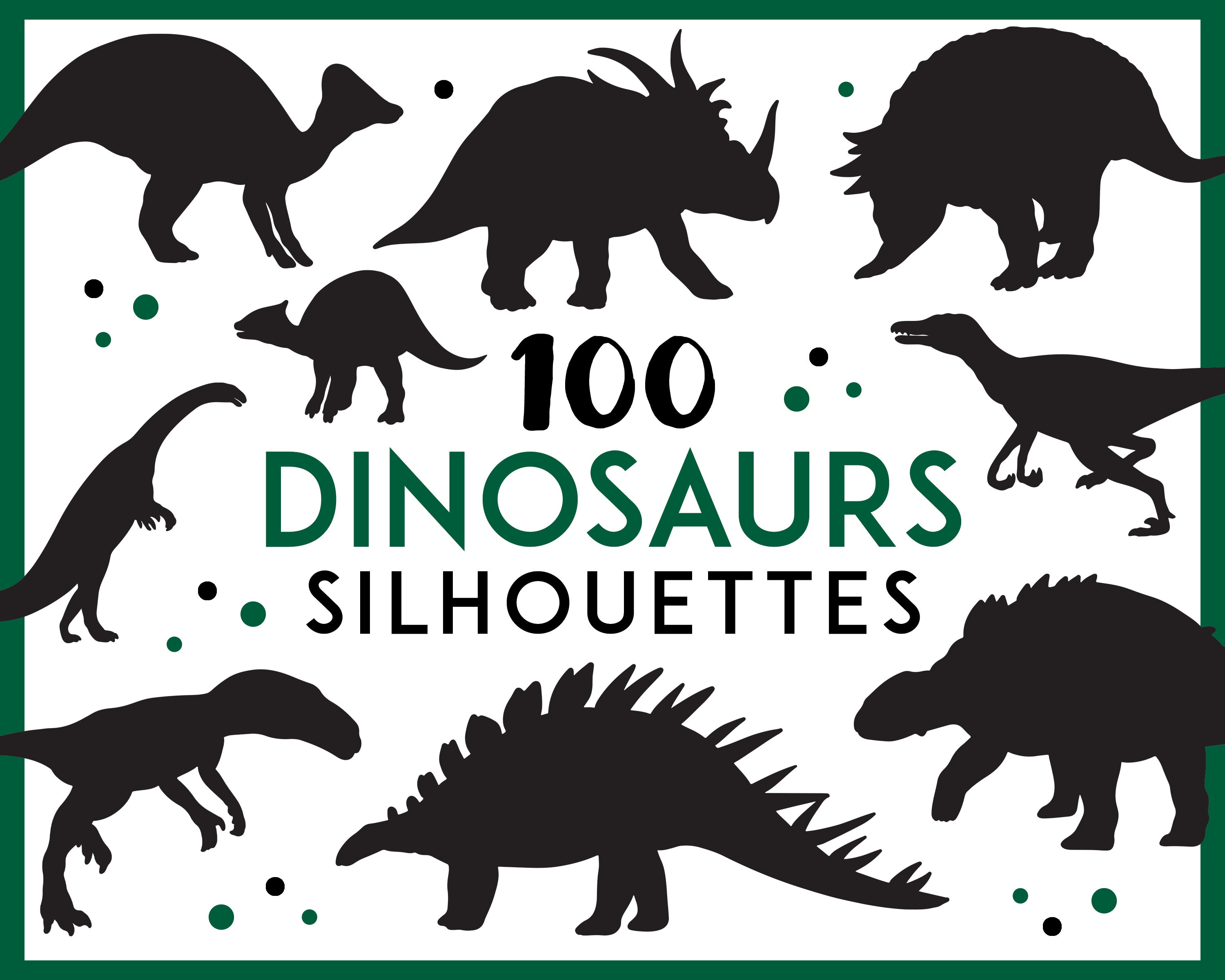 100 Dinosaurs Silhouettes PNG SVG, Clipart Bundle, Silhouette, Dino ...
