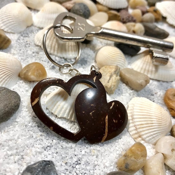 Double heart deals keychain