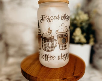 Iced Coffee Glass Can, Lover Gift, Straw & Bamboo Lid Included, Cold Brew  Cup, Gift For Her, Him, Gourmet Basket - Yahoo Shopping