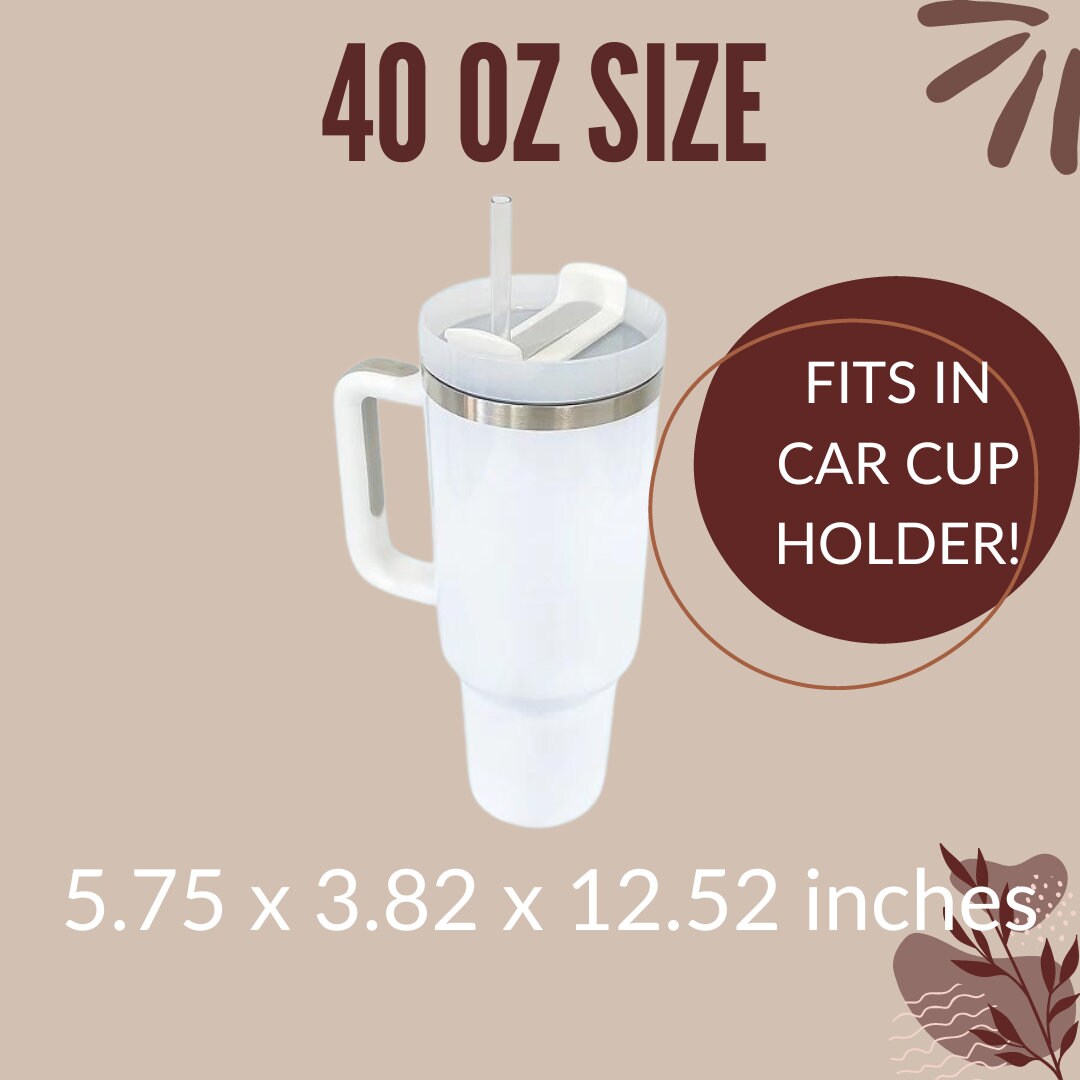 Personalized 40oz Tumbler for Moms, Matte White Travel Mug with Handle & Straw - Perfect for Hot or Cold Drinks