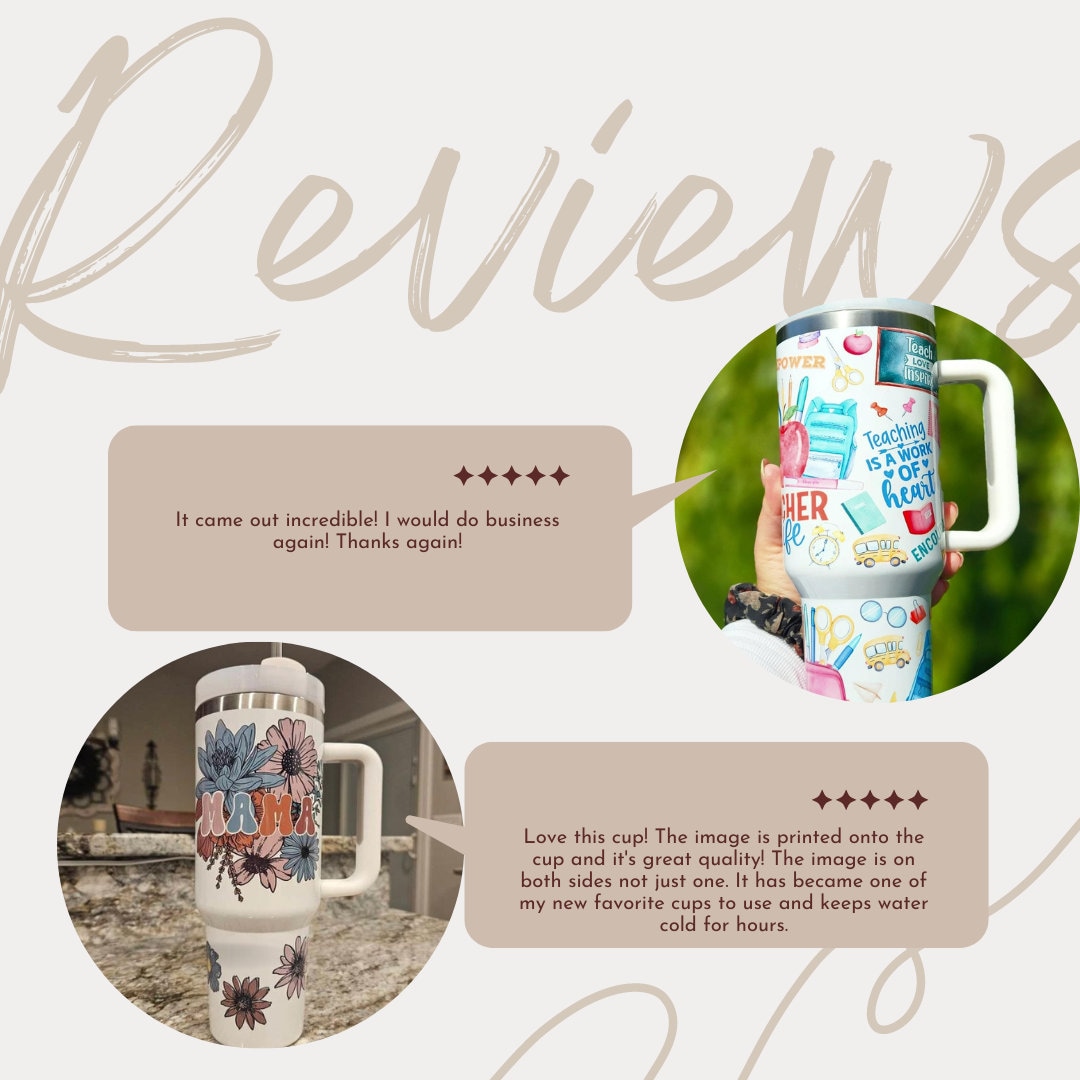 Personalized 40oz Tumbler for Moms, Matte White Travel Mug with Handle & Straw - Perfect for Hot or Cold Drinks