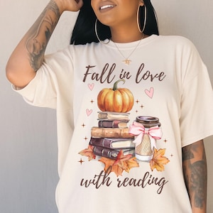 Fall in Love with Reading Shirt: Pumpkin Spice Bookish Tee