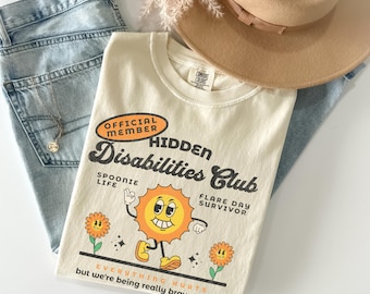 Hidden Disability Shirt, Chronic Illness Comfort Colors Retro Graphic Tee, Spoonie Gift