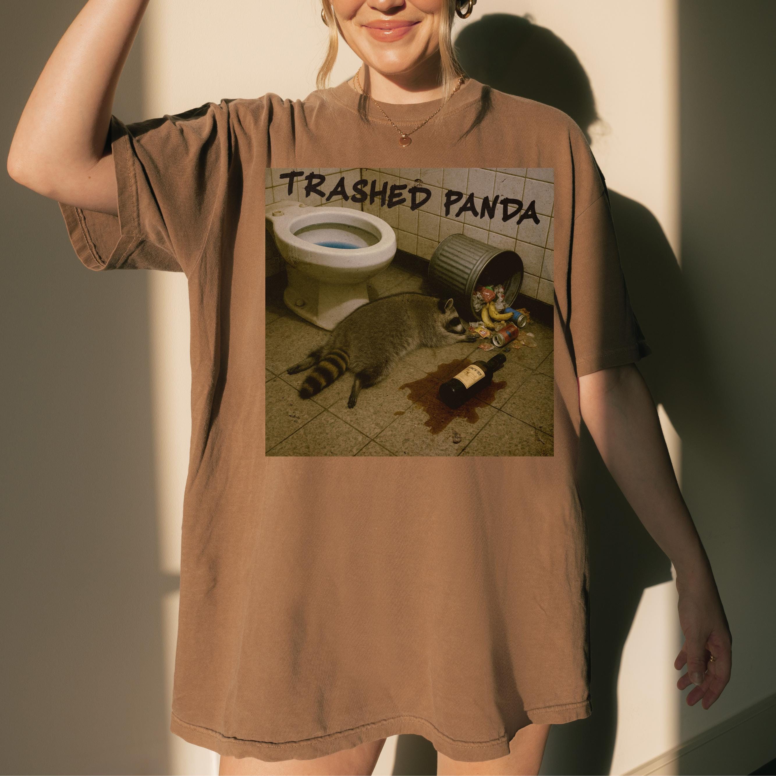 Trashed Panda Trashed Panda Funny Drunk Raccoon Meme Shirt, Animal Humor T-shirt, Gag ...