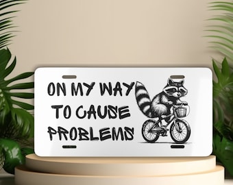 Funny Raccoon License Plate: Meme Car Decor, Teen Driver Gift