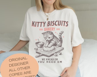 Kitty Biscuits Bakery Shirt: Retro Cat Biscuit Graphic Tee - Gift for Baker