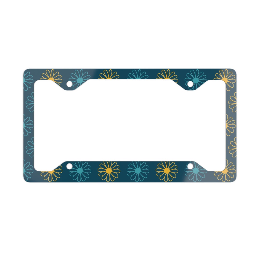 Daisy License Plate Frame Floral License Plate Holder Cute Etsy