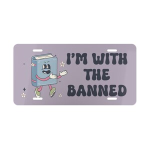 I'm With the Banned Book License Plate - Bookish Car Decor zdjęcie 3