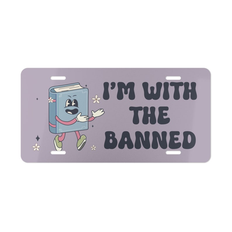 I'm With the Banned Book License Plate - Bookish Car Decor zdjęcie 3