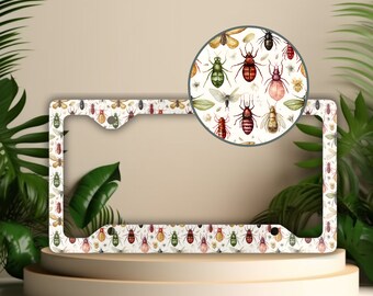 Insect License Plate Frame: Entomology Car Decor, Bug Car Tag