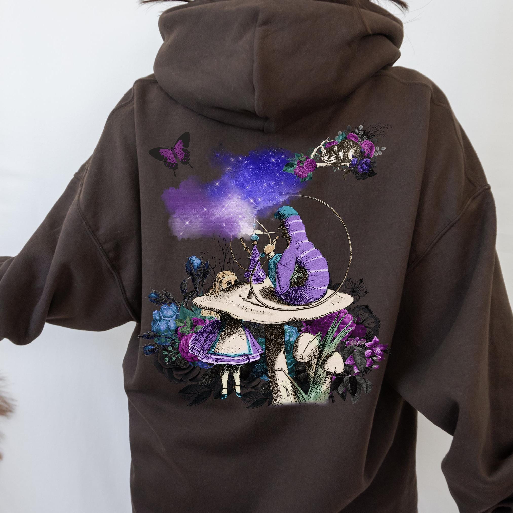 [ NERDY ]★DISNEY X NERDY BOUCLE PULLOVER HOODIE (ALICE) Alice in Wonderland Trippy Hoodie Literary Hooded