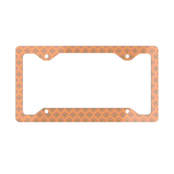 Mid Century License Plate Frame, Vintage-inspired Vanity Car Tag Cover,  Retro Car Decor, Orange Car Accessories for Women, New Car Gifts 