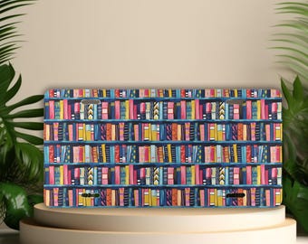 Bookshelf Front License Plate: Colorful Bookish Car Decor
