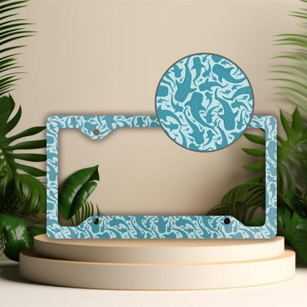 Whale Shark License Plate Frame: Beachy Blue Car Decor