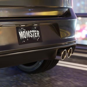 Momster License Plate, Goth Spiderweb Car Decor, Spooky Mom Gift image 2